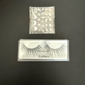 Ulta Beauty Dramatic Black Lashes with Nail Art Accents